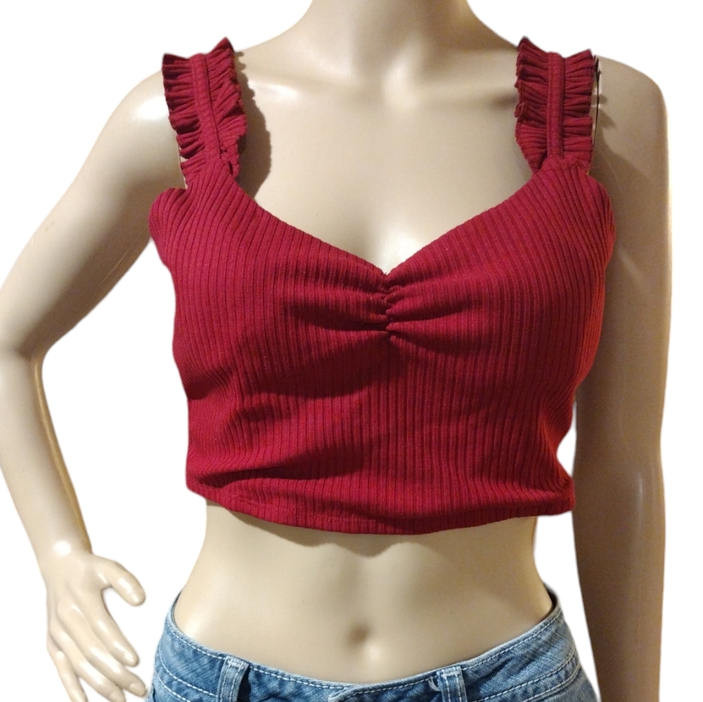 Haute Monde Red Cropped Top